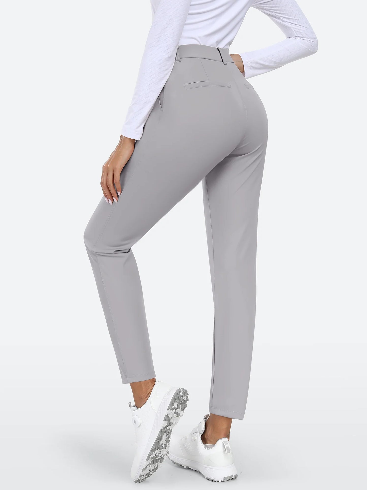 I YOGA Stretchy 7/8 Ankle Pull On Work Pants With Pockets