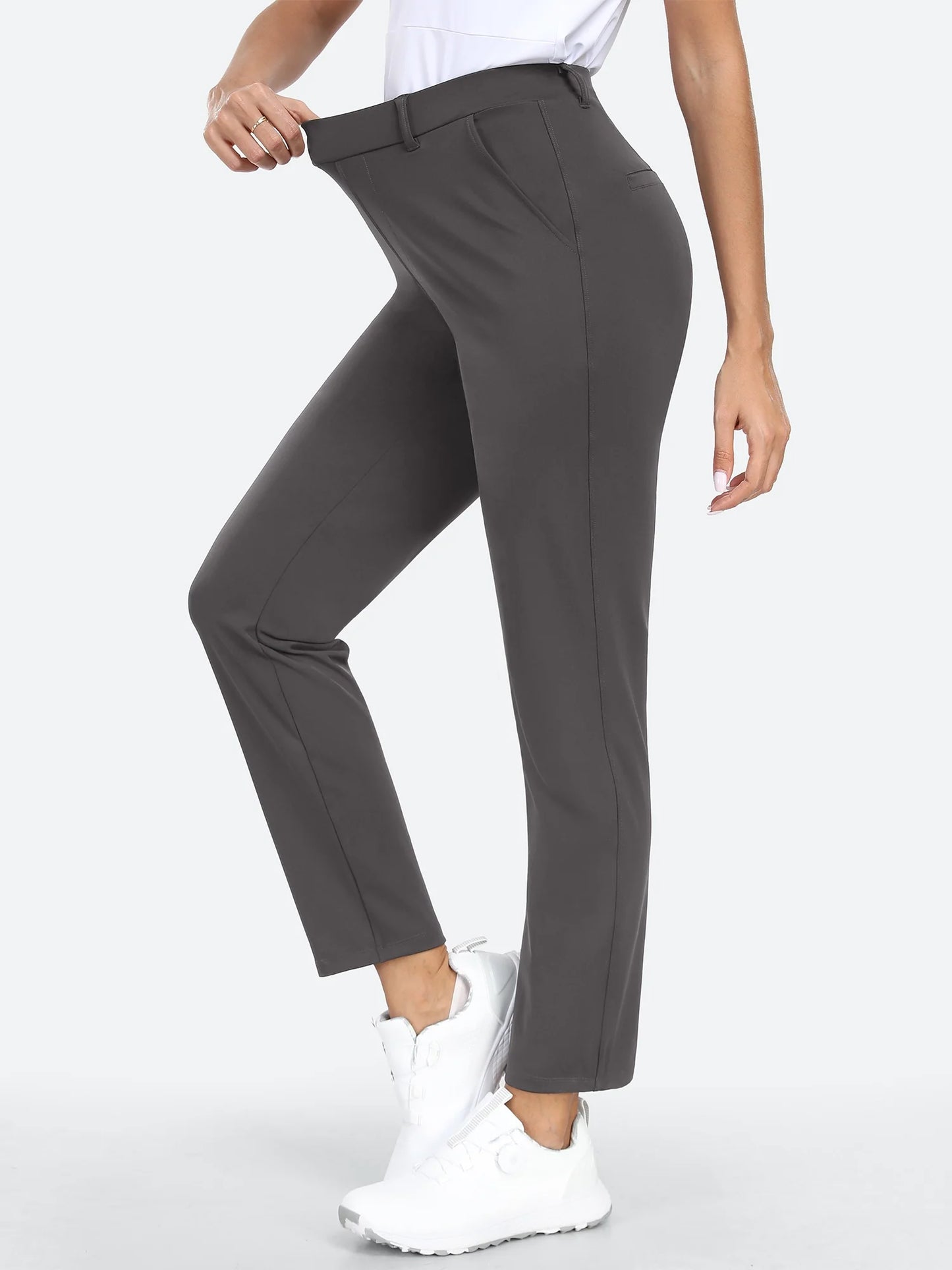 I YOGA Stretchy 7/8 Ankle Pull On Work Pants With Pockets