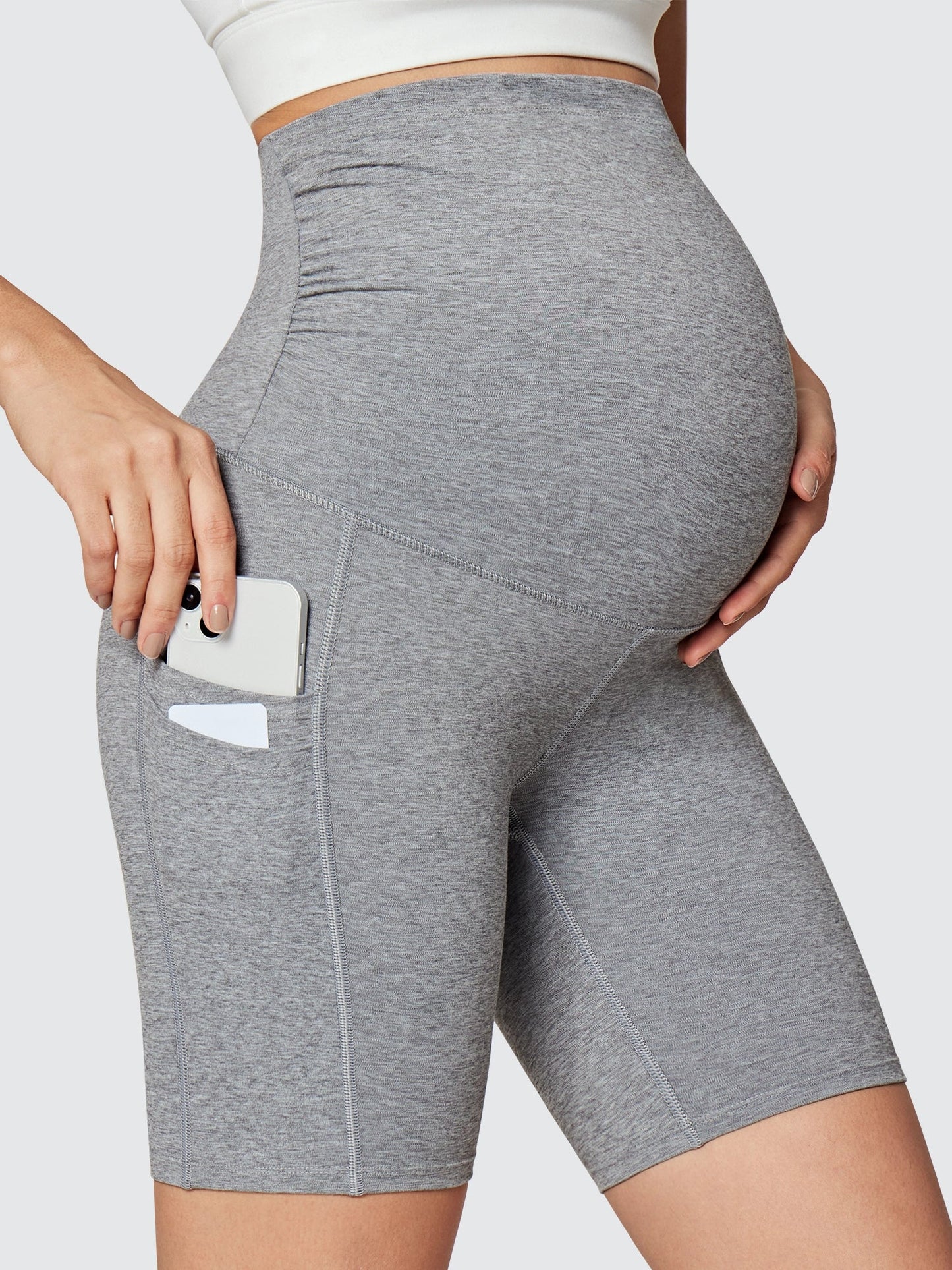 I YOGA Maternity Shorts Over The Belly With Pockets