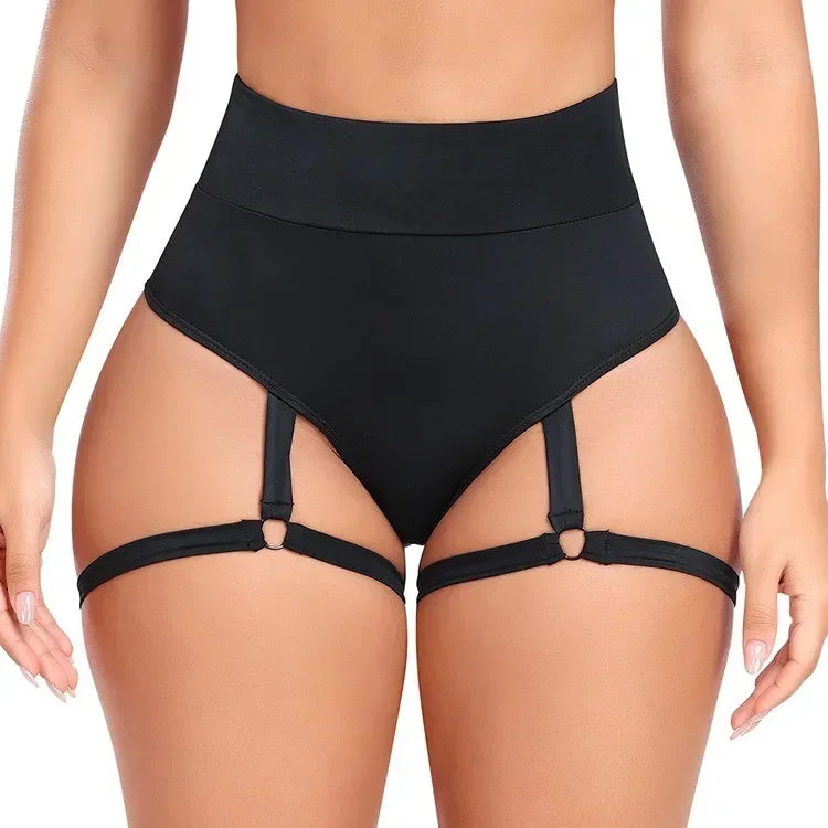 I YOGA Dimmkof Thigh Rope Sexy Butt Shapewears Women's Seamless Scrunch Buttocks Tummy Control Underwears Metal Buckle Thong Panties