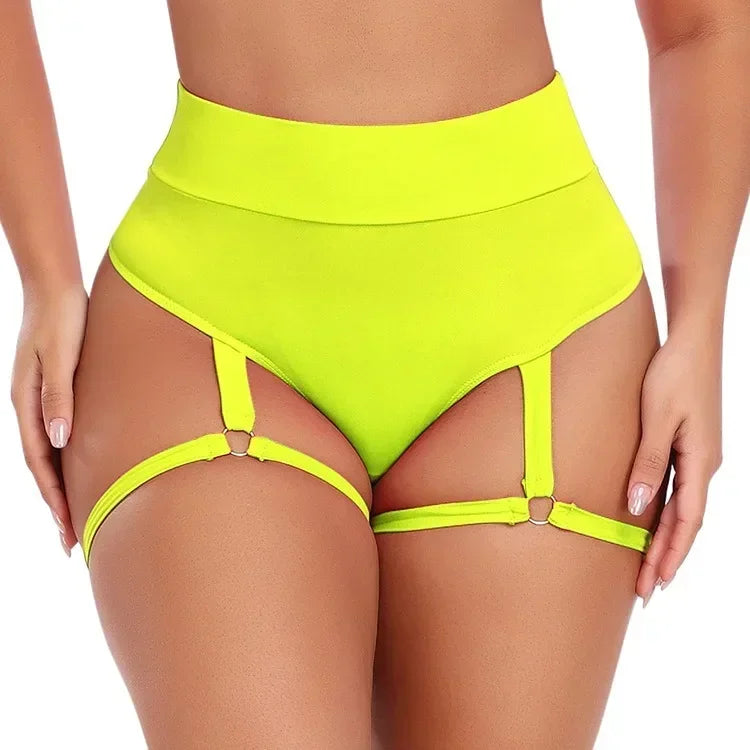 I YOGA Dimmkof Thigh Rope Sexy Butt Shapewears Women's Seamless Scrunch Buttocks Tummy Control Underwears Metal Buckle Thong Panties