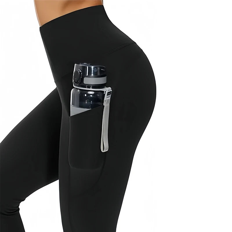 I YOGA Women Fitness Yoga Pants Elastic High Waist Yoga Leggings Tummy Control Workout Running Sports Leggings with Pockets