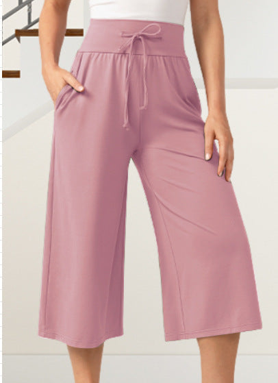 I YOGA High Waist Wide Leg Capris With Pockets