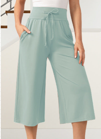 I YOGA High Waist Wide Leg Capris With Pockets