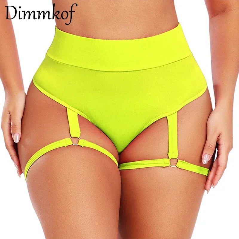 I YOGA Dimmkof Thigh Rope Sexy Butt Shapewears Women's Seamless Scrunch Buttocks Tummy Control Underwears Metal Buckle Thong Panties