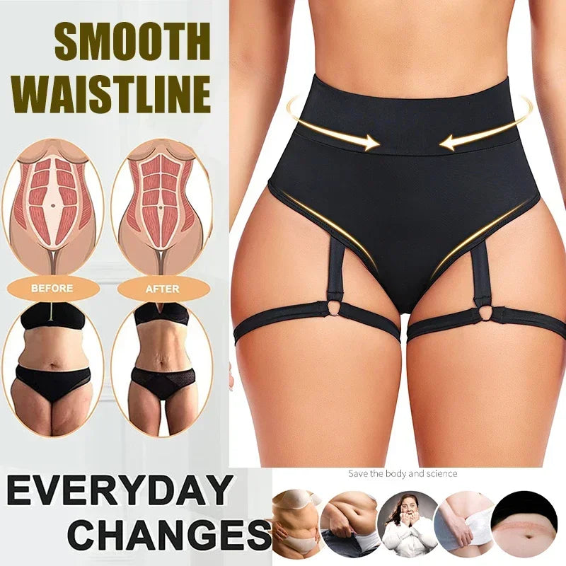 I YOGA Dimmkof Thigh Rope Sexy Butt Shapewears Women's Seamless Scrunch Buttocks Tummy Control Underwears Metal Buckle Thong Panties