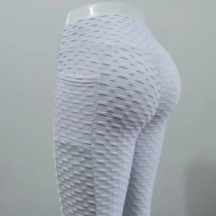 I YOGA High-waisted Bubble Butt Sports Leggings Cross-border Honeycomb Tightening Solid Color Pocket Fitness Trousers Yoga Pants