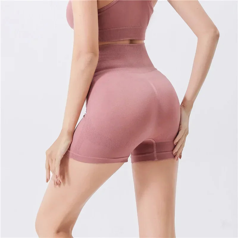 I YOGA Shorts for Women's Hip Lifting and Quick Drying Training Shorts Summer Tight Elastic High Waist Slim Fit Yoga