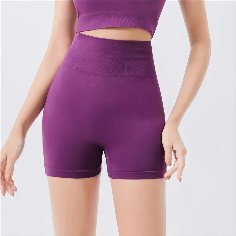 I YOGA Shorts for Women's Hip Lifting and Quick Drying Training Shorts Summer Tight Elastic High Waist Slim Fit Yoga