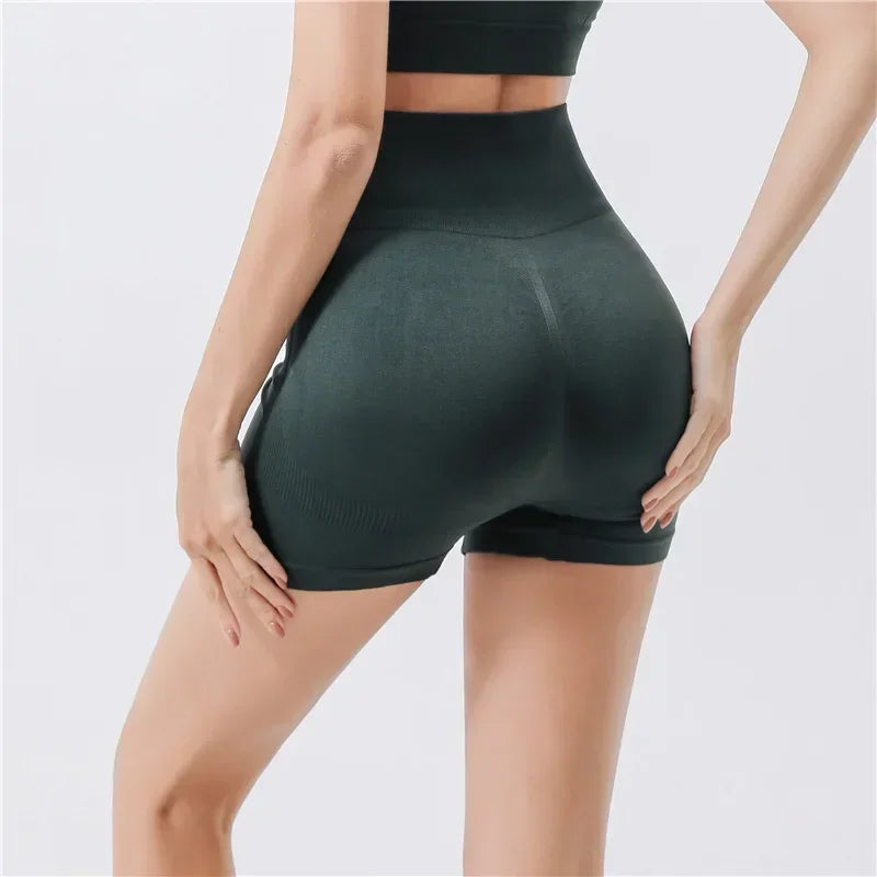 I YOGA Shorts for Women's Hip Lifting and Quick Drying Training Shorts Summer Tight Elastic High Waist Slim Fit Yoga